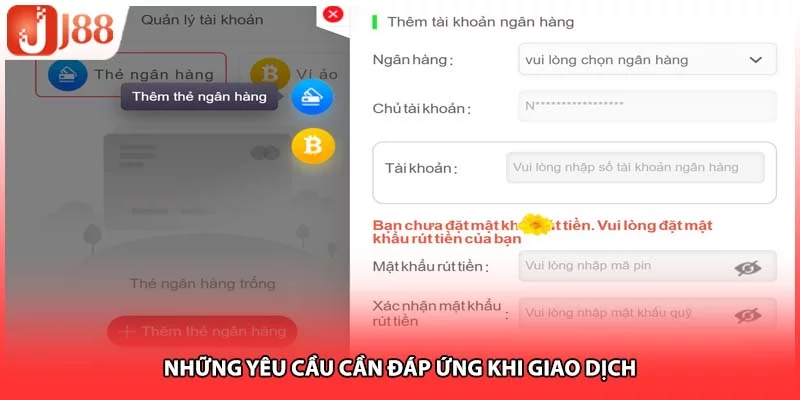 Những yêu cầu cần đáp ứng khi giao dịch